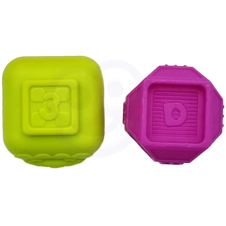 Elastyczna Kostka Sensoryczna Sorter dla Dzieci Zwierzątka + Grzechotka 7 el. WOOPIE BABY