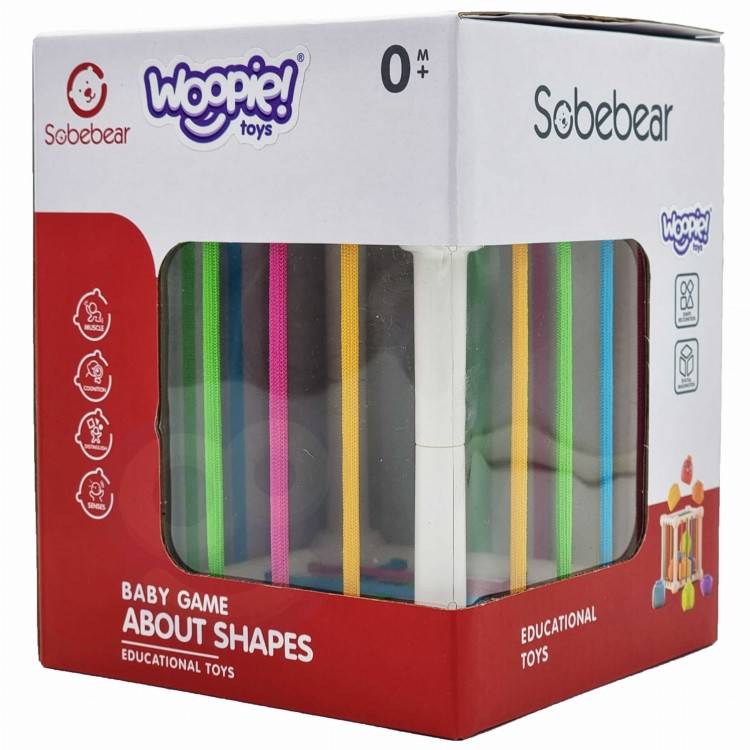 Elastyczna Kostka Sensoryczna Sorter dla Dzieci Zwierzątka + Grzechotka 7 el. WOOPIE BABY