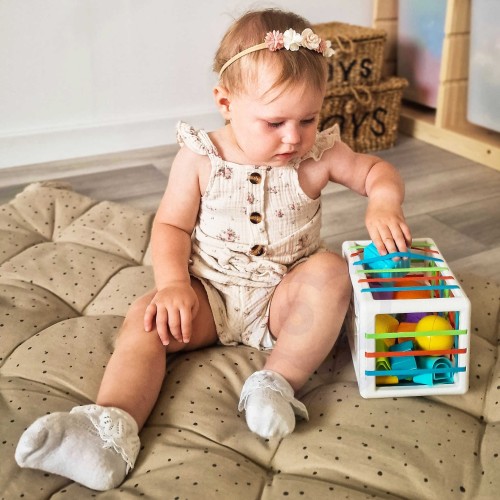 Elastyczna Kostka Sensoryczna Sorter dla Dzieci Kolorowe Kształty Alfabet 15 el. WOOPIE BABY