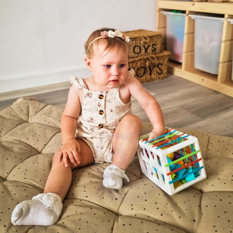 Elastyczna Kostka Sensoryczna Sorter dla Dzieci Kolorowe Kształty Alfabet 15 el. WOOPIE BABY