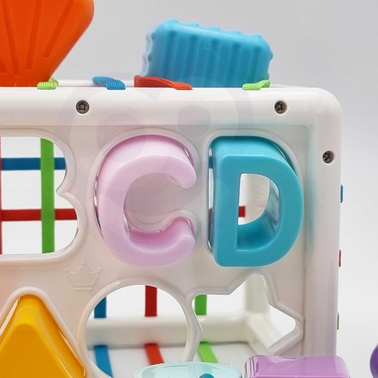 Elastyczna Kostka Sensoryczna Sorter dla Dzieci Kolorowe Kształty Alfabet 15 el. WOOPIE BABY