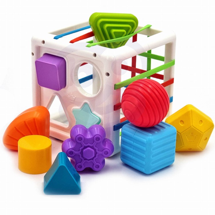 WOOPIE BABY Elastyczna Kostka Sensoryczna Sorter dla Dzieci Kolorowe Kształty 11 el.
