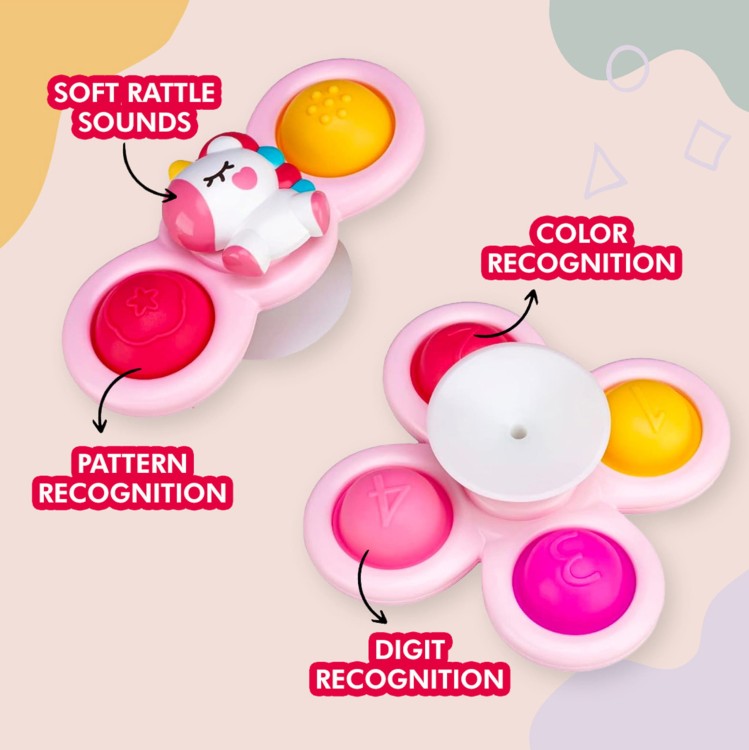 Kosmiczny Spinner Pop-it Zabawka Sensoryczna Wymienne 3 szt Różowy. WOOPIE BABY