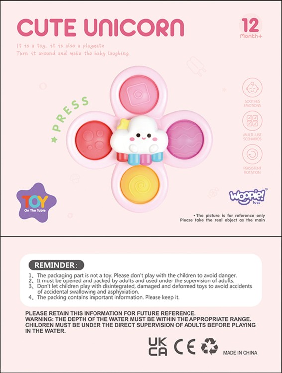 Kosmiczny Spinner Pop-it Zabawka Sensoryczna Wymienne 3 szt Różowy. WOOPIE BABY