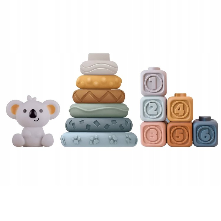 Miękkie Gumowe Klocki Sensoryczne Zestaw 3w1 Miś WOOPIE BABY