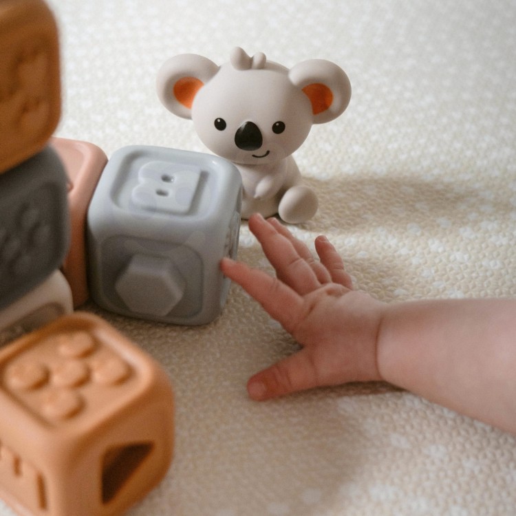 Zestaw Edukacyjna Piramdka Klocki Sensoryczne 2w1 Gryzak Cyferki WOOPIE BABY