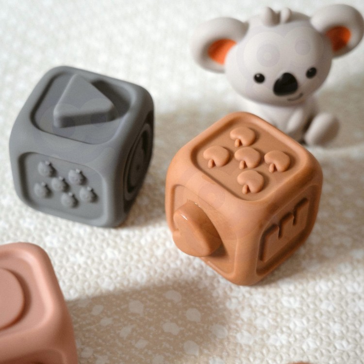 Zestaw Edukacyjna Piramdka Klocki Sensoryczne 2w1 Gryzak Cyferki WOOPIE BABY