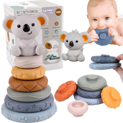Zestaw Edukacyjna Piramidka Koala 2w1 Gryzak WOOPIE BABY