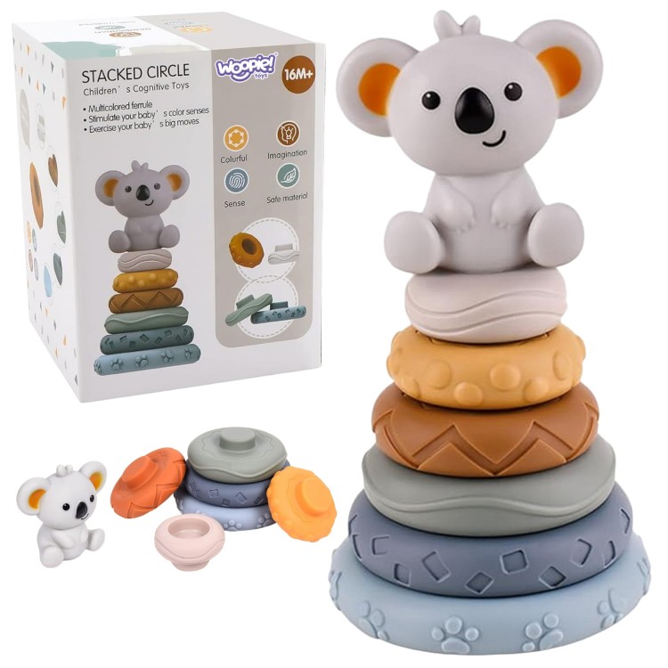 Zestaw Edukacyjna Piramidka Koala 2w1 Gryzak WOOPIE BABY