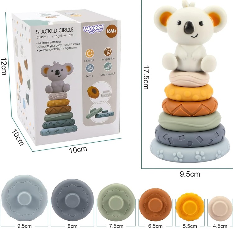 Zestaw Edukacyjna Piramidka Koala 2w1 Gryzak WOOPIE BABY