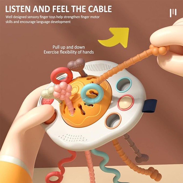 Zabawka Sensoryczna Montessori Gryzak Grzechotka Wielofunkcyjny UFO WOOPIE BABY