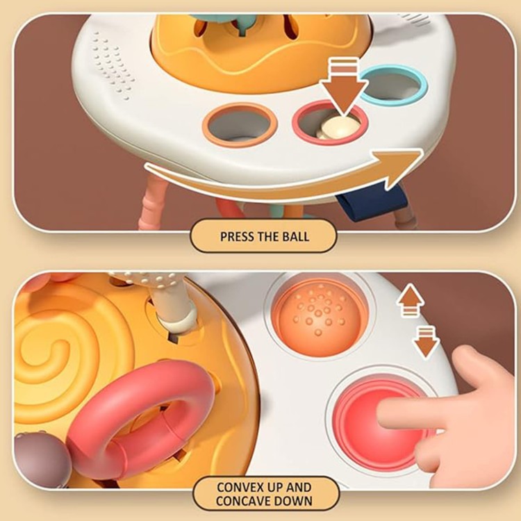 Zabawka Sensoryczna Montessori Gryzak Grzechotka Wielofunkcyjny UFO WOOPIE BABY