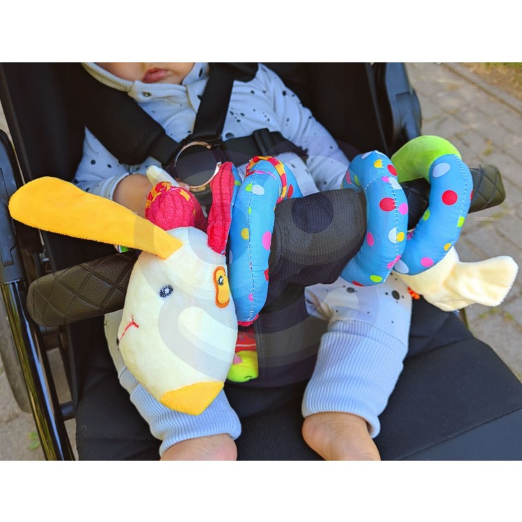 Miękka Zawieszka Spirala do Wózka Łóżeczka Piesek Edukacyjna WOOPIE BABY