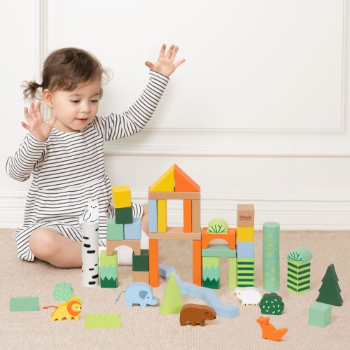 Zestaw Drewnianych Klocków Leśny Świat 50 el.