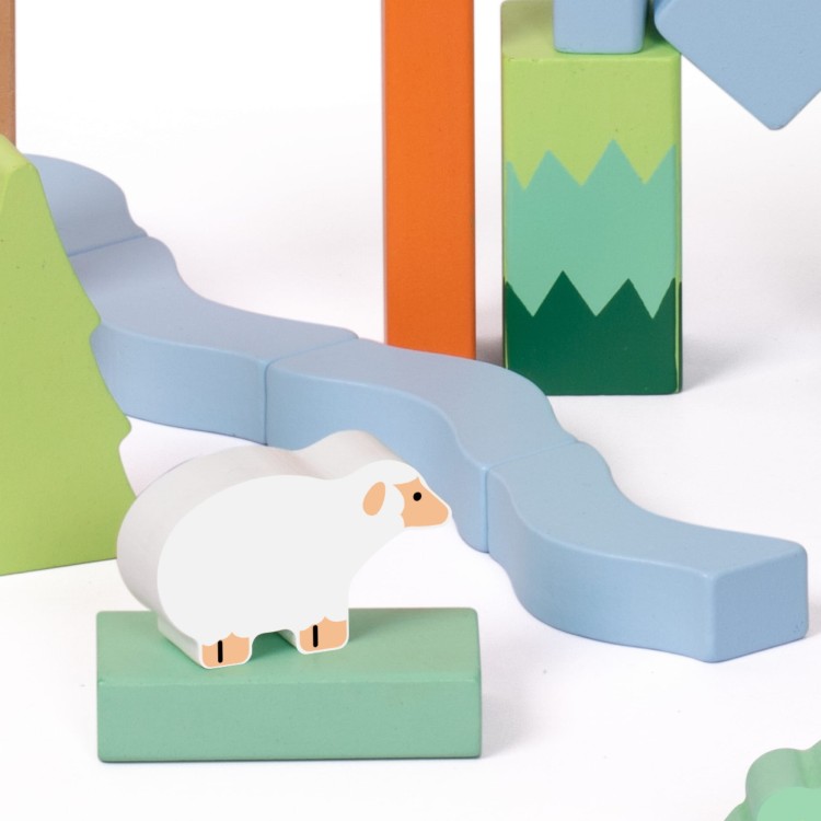 Zestaw Drewnianych Klocków Leśny Świat 50 el.