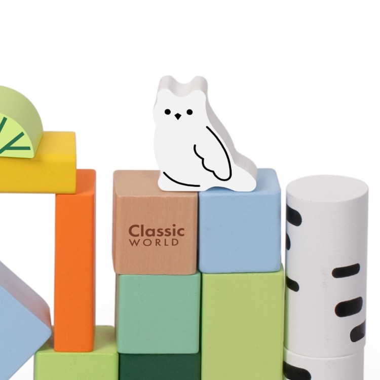 Zestaw Drewnianych Klocków Leśny Świat 50 el.