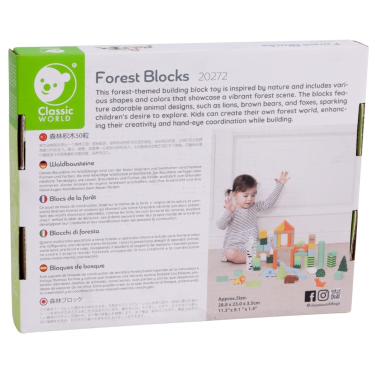 Zestaw Drewnianych Klocków Leśny Świat 50 el.