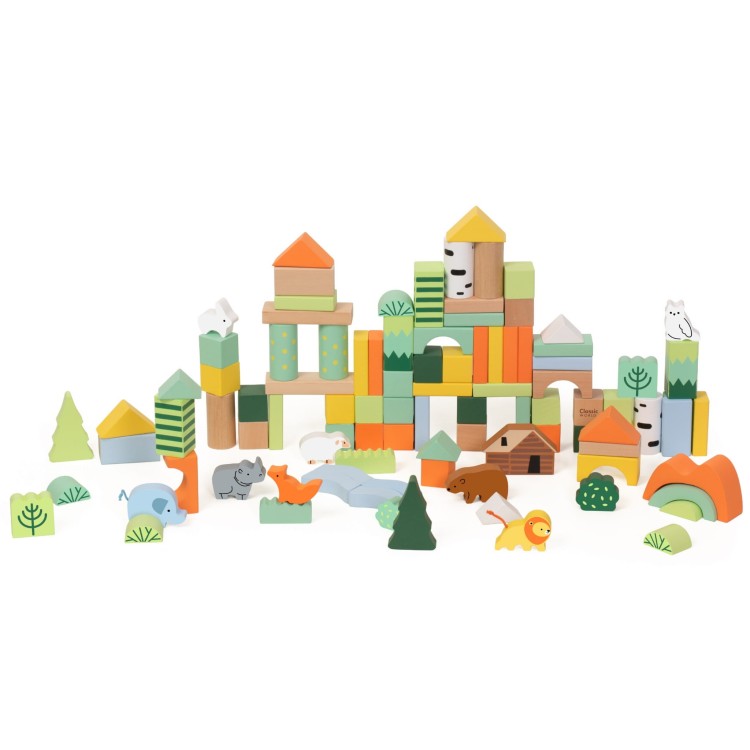 Zestaw Drewnianych Klocków Leśny Świat 100 el.