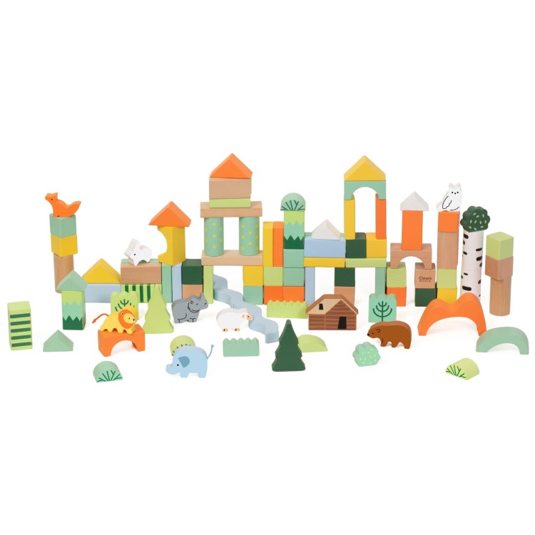 Zestaw Drewnianych Klocków Leśny Świat 100 el.