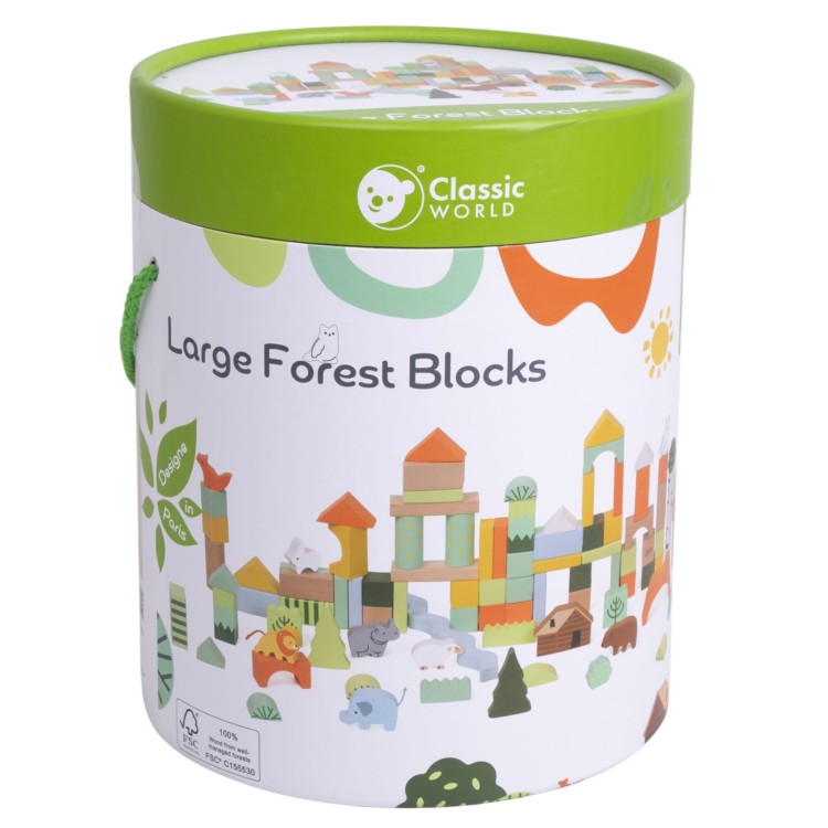 Zestaw Drewnianych Klocków Leśny Świat 100 el.