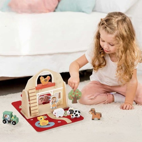 Drewniana Składana Farma w Walizce ze Zwierzątkami TOOKY TOY