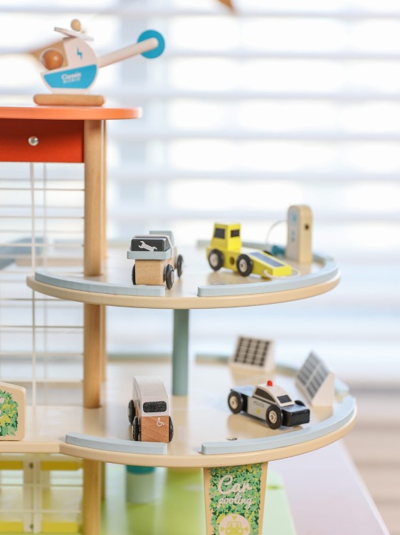 CLASSIC WORLD Drewniany 3 Poziomowy Garaż XL z Windą "Eko Strefa"