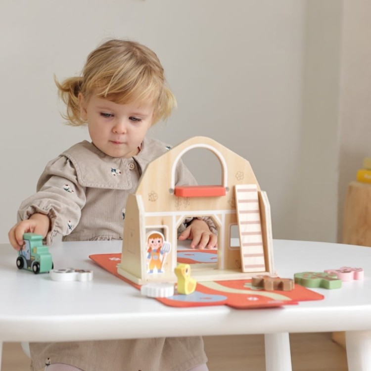 Drewniana Składana Farma w Walizce ze Zwierzątkami TOOKY TOY