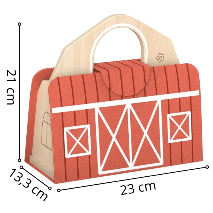 Drewniana Składana Farma w Walizce ze Zwierzątkami TOOKY TOY