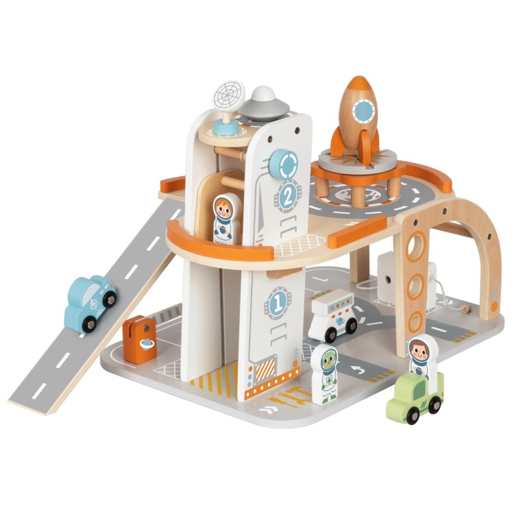 Drewniany Kosmiczny Parking Stacja Kosmiczna TOOKY TOY