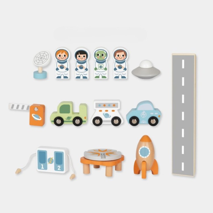 Drewniany Kosmiczny Parking Stacja Kosmiczna TOOKY TOY
