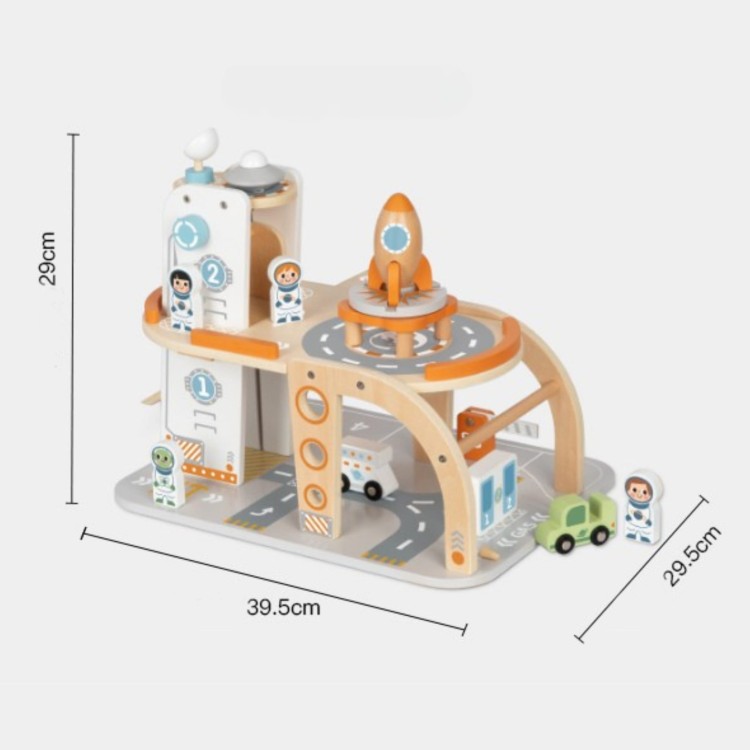 Drewniany Kosmiczny Parking Stacja Kosmiczna TOOKY TOY