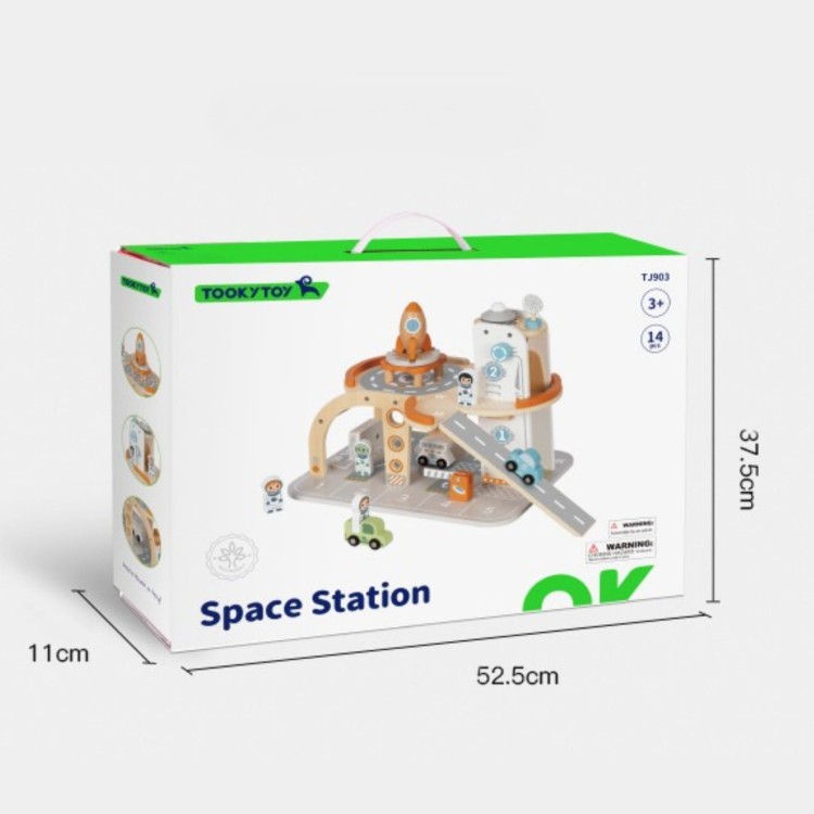 Drewniany Kosmiczny Parking Stacja Kosmiczna TOOKY TOY