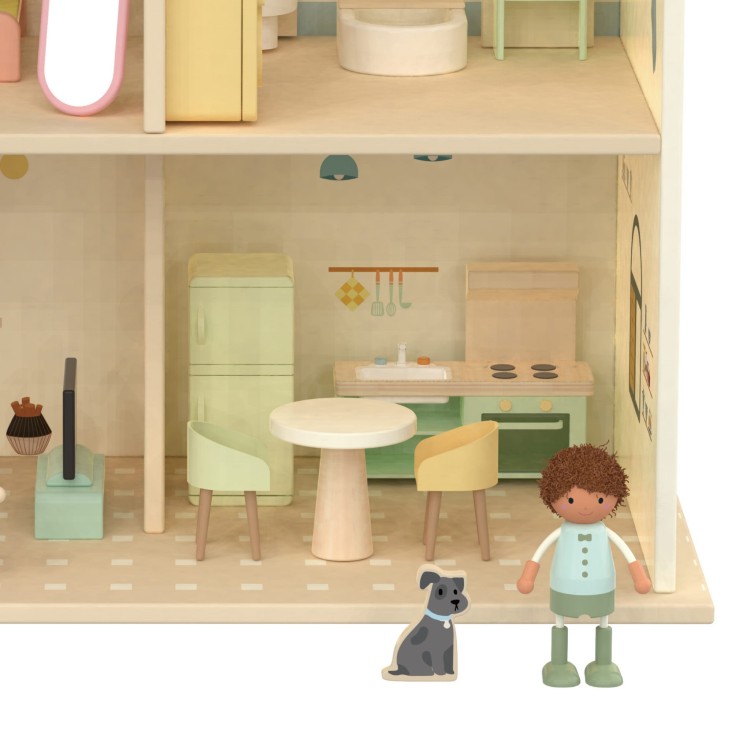 Wielki Drewniany Domek dla Lalek z mebelkami