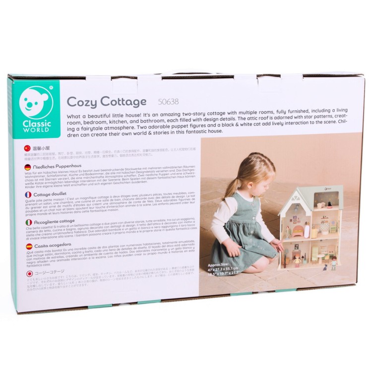 Wielki Drewniany Domek dla Lalek z mebelkami