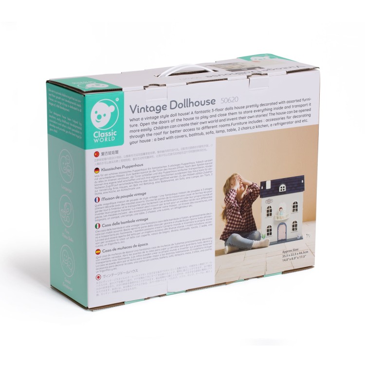 Drewniany Domek dla Lalek Vintage