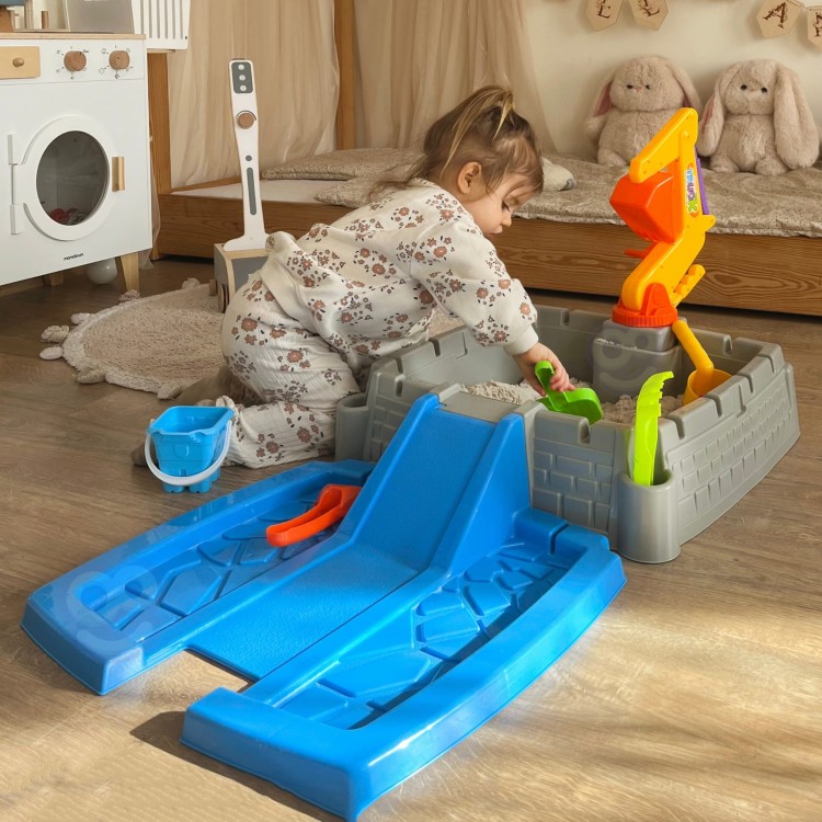 Przenośna Piaskownica Zamek Zamykana + 9 akc. WOOPIE