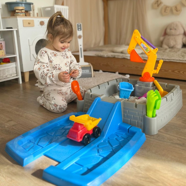 Przenośna Piaskownica Zamek Zamykana + 9 akc. WOOPIE