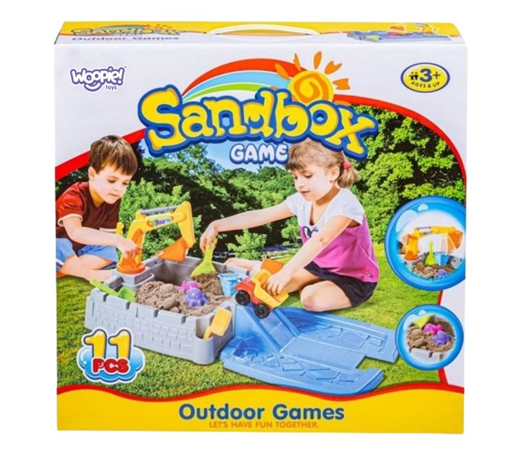 Przenośna Piaskownica Zamek Zamykana + 9 akc. WOOPIE