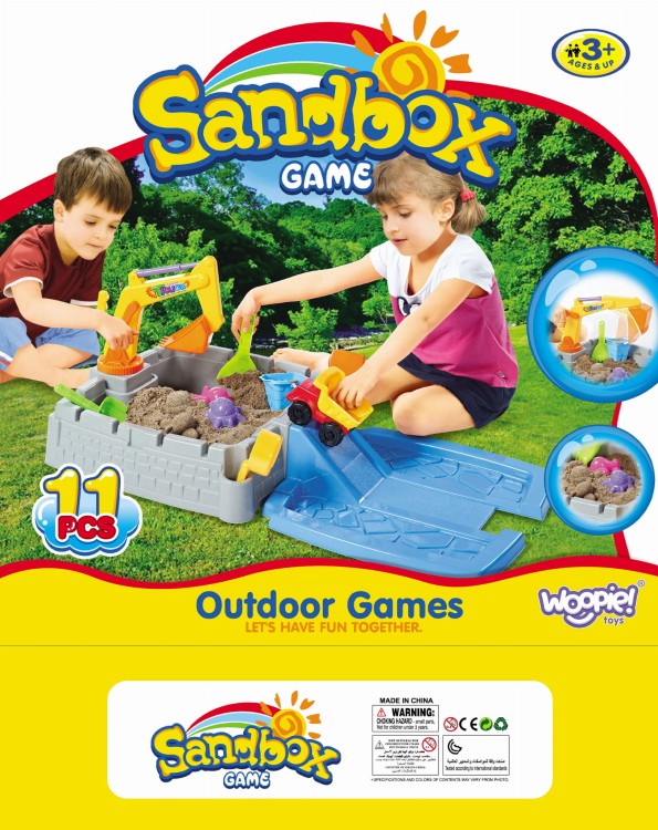 Przenośna Piaskownica Zamek Zamykana + 9 akc. WOOPIE