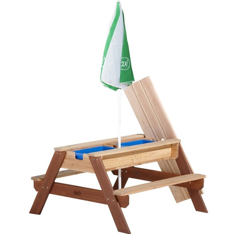 Stół Piknikowy Nick z Ławką i Parasolem oraz Pojemnikami na Wodę/Piasek