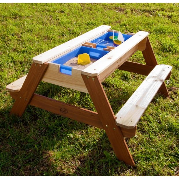 Stół Piknikowy Nick z Ławką i Parasolem oraz Pojemnikami na Wodę/Piasek
