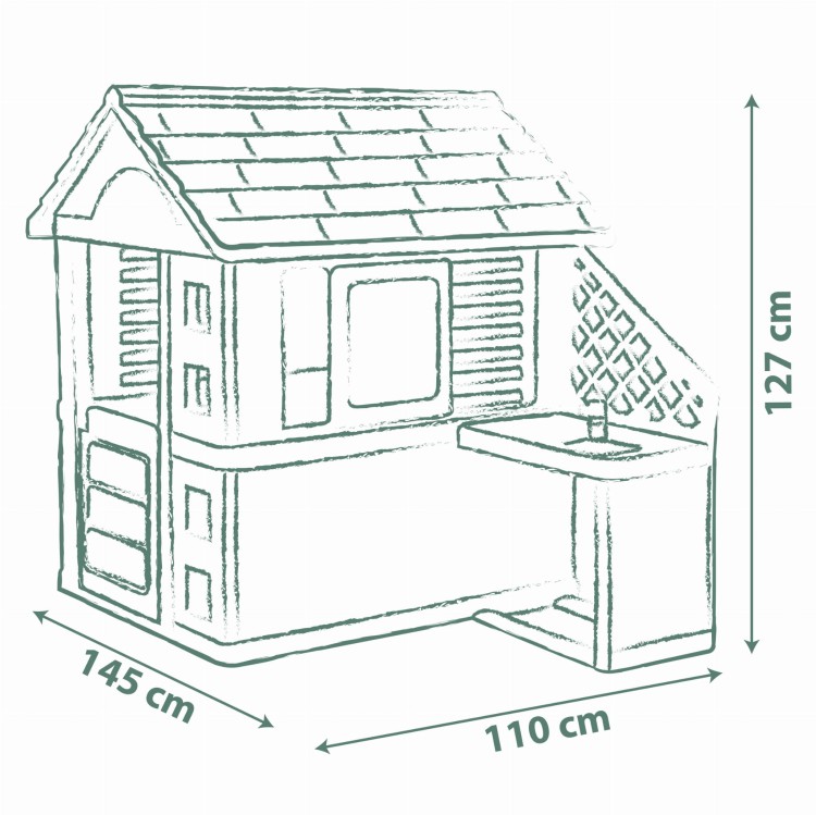 Domek Nature z kuchnią + 17 akcesoriów SMOB Y