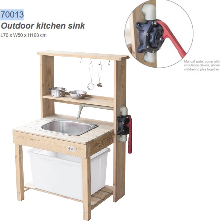 Duży Drewniany Zlew -  Kuchnia z  Prawdziwą Wodą CLASSIC WORLD