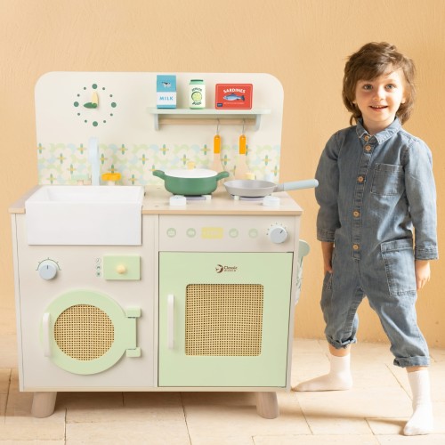 Drewniana Kuchnia XXL Wielofunkcyjna z Pralką i Akcesoriami CLASSIC WORLD