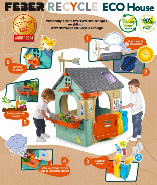 Domek ogrodowy Segregacja Odpadów Zielona Energia FEBER