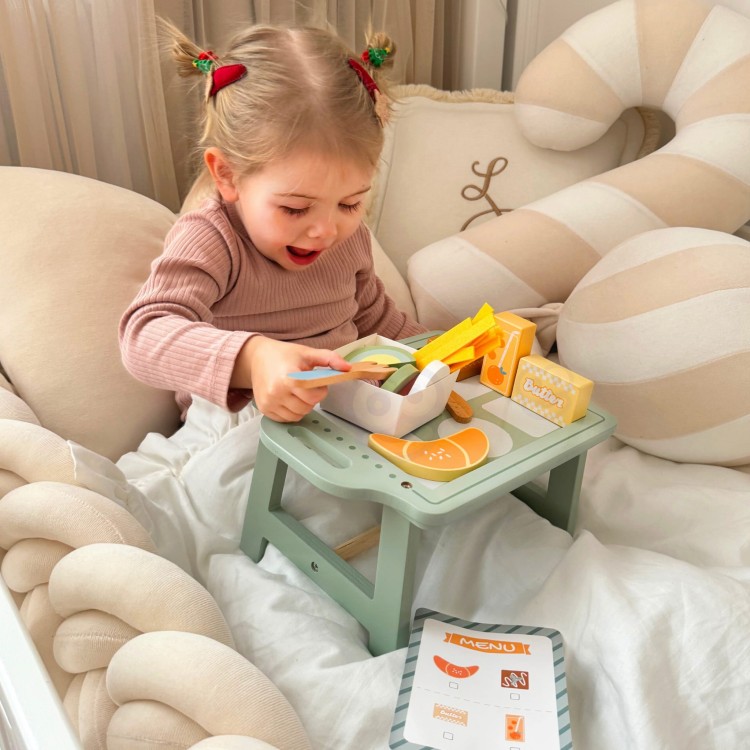 Zestaw Śniadaniowy i  Restauracja – Zabawa w Zamawianie z Tacą i Akcesoriami WOOPIE GREEN