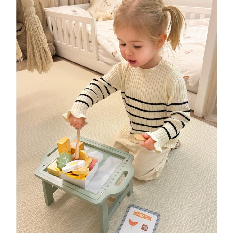 Zestaw Śniadaniowy i  Restauracja – Zabawa w Zamawianie z Tacą i Akcesoriami WOOPIE GREEN