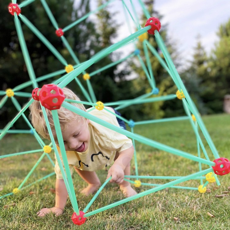 Duże Klocki Konstrukcyjny Namiot Zestaw Słomki Rurki 128 el.