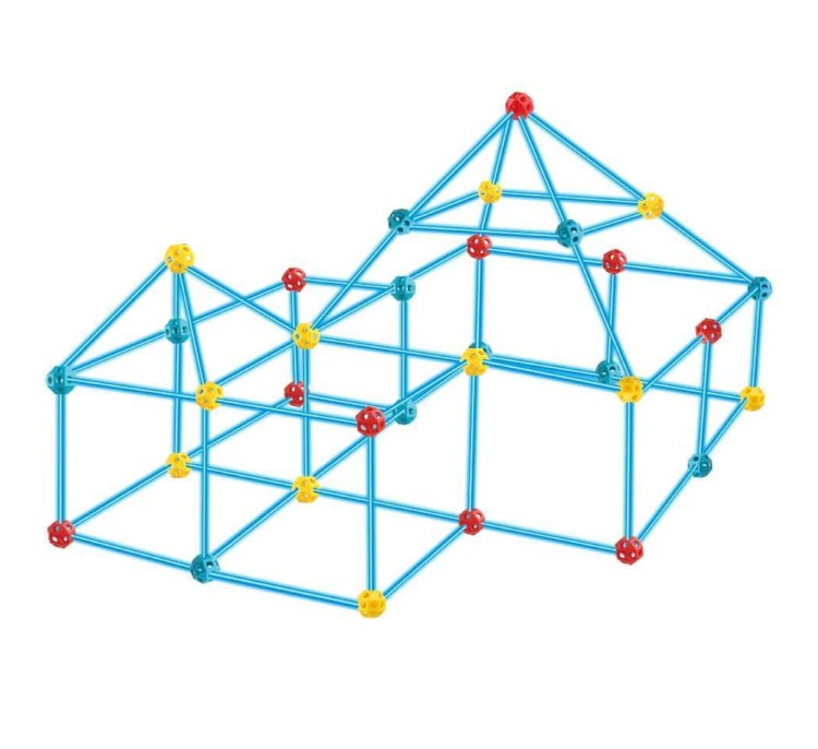 Duże Klocki Konstrukcyjny Namiot Zestaw Słomki Rurki 128 el.