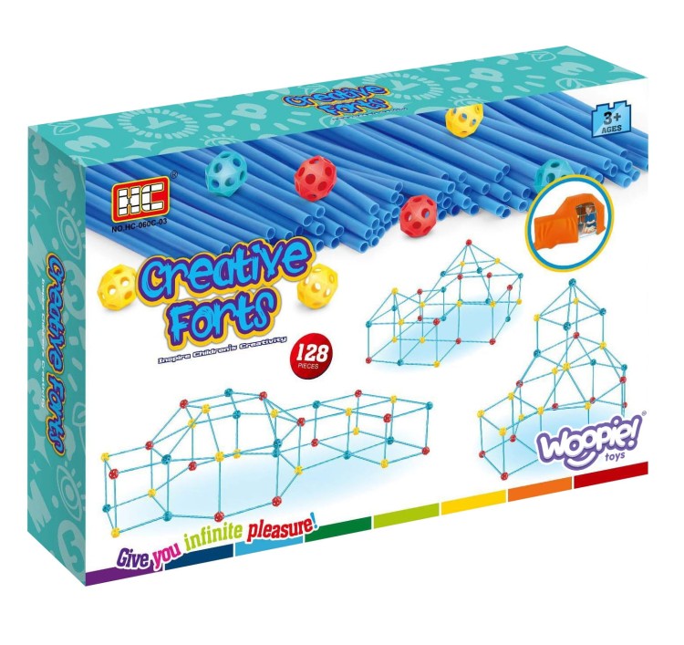 Duże Klocki Konstrukcyjny Namiot Zestaw Słomki Rurki 128 el.